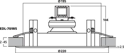 MONACOR EDL-70/WS ELA-Deckenlautsprecher