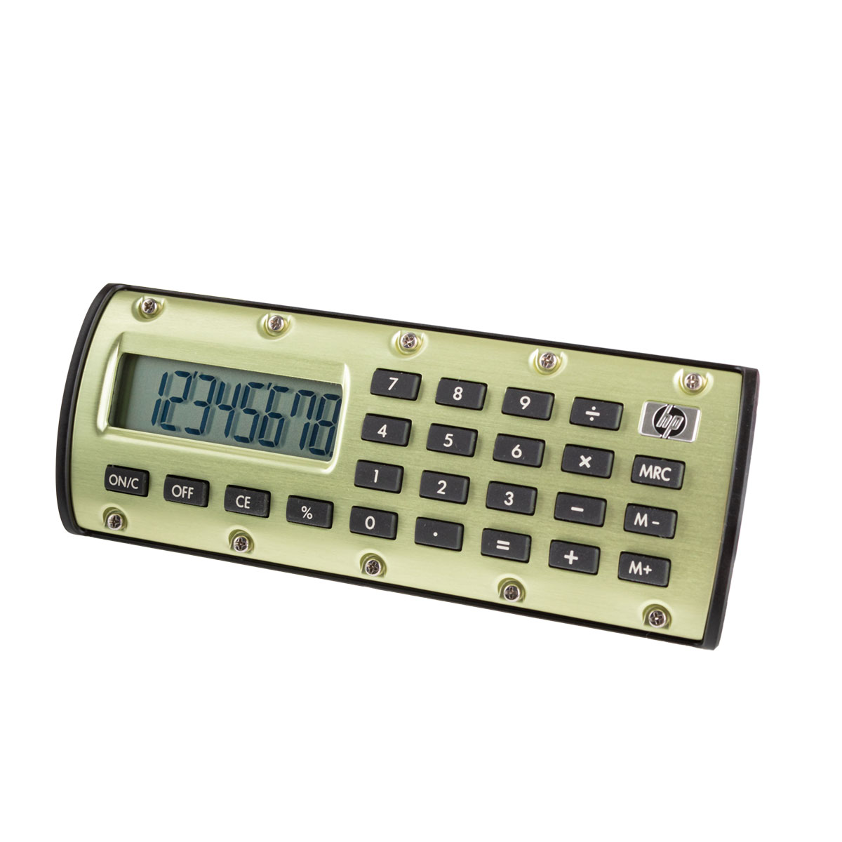 HP Quick Calc Taschenrechner in grün 8-stellige LCD | magnethaftend | Prozentrechnung