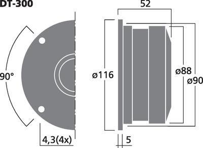 MONACOR DT-300 Hi-Fi-Kalottenhochtöner, 50 W, 8 O