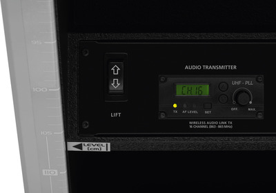 MONACOR SPEECH-500/GR elektrisch höhenverstellb. Rednerpult inkl. drahtlosem Audiosystem