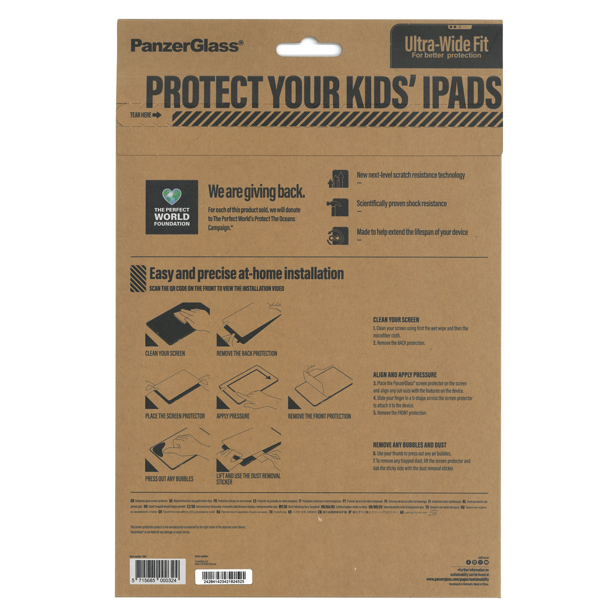 PanzerGlass® Protector iPad 10.2'' - Ultra Wide Fit 