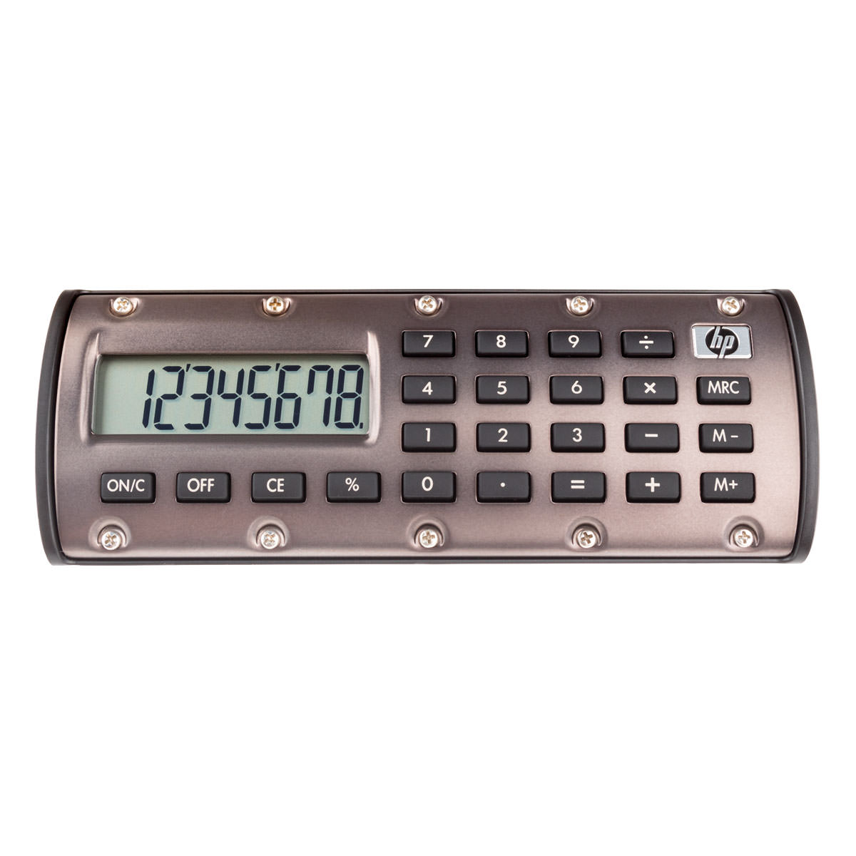 HP Quick Calc | Taschenrechner in bronze 8-stellige LED | magnethaftend | Prozentrechnung