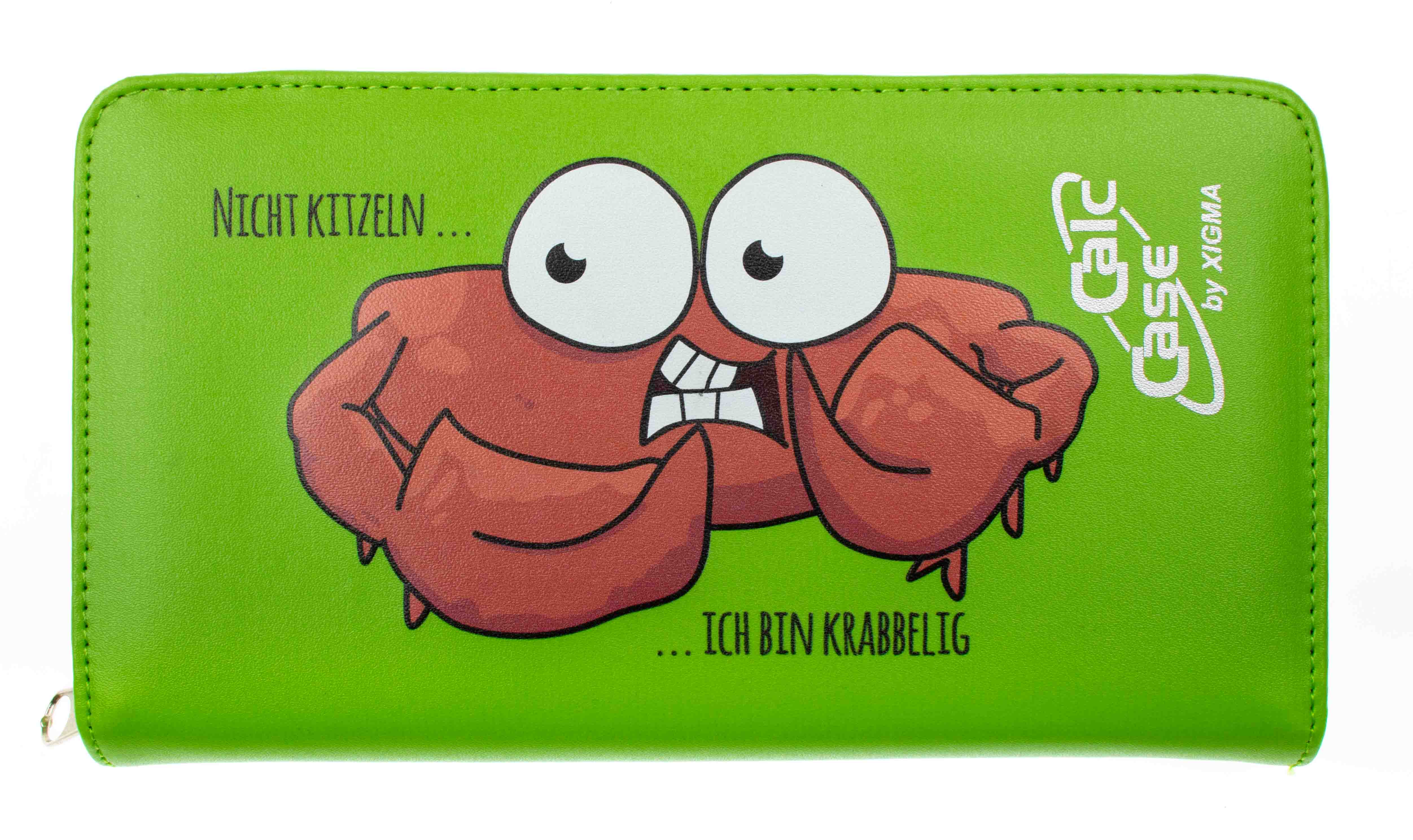 CalcCase Fashion Tasche für Grafiktaschenrechner matt-grün mit Krabbenmotiv