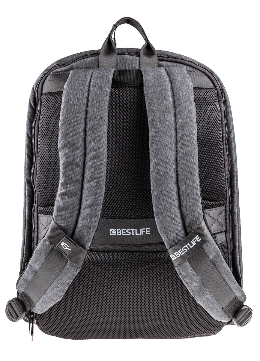 BestLife TravelSafe Murada RUCKSACK grau Laptop Rucksack für 15,6" + USB Connector type C