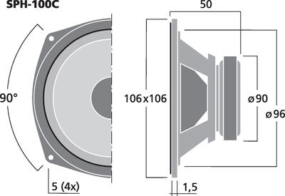 MONACOR SPH-100C Hi-Fi-Tiefmitteltöner, 30 W, 8 O