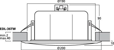 MONACOR EDL-36TW ELA-Deckenlautsprecher