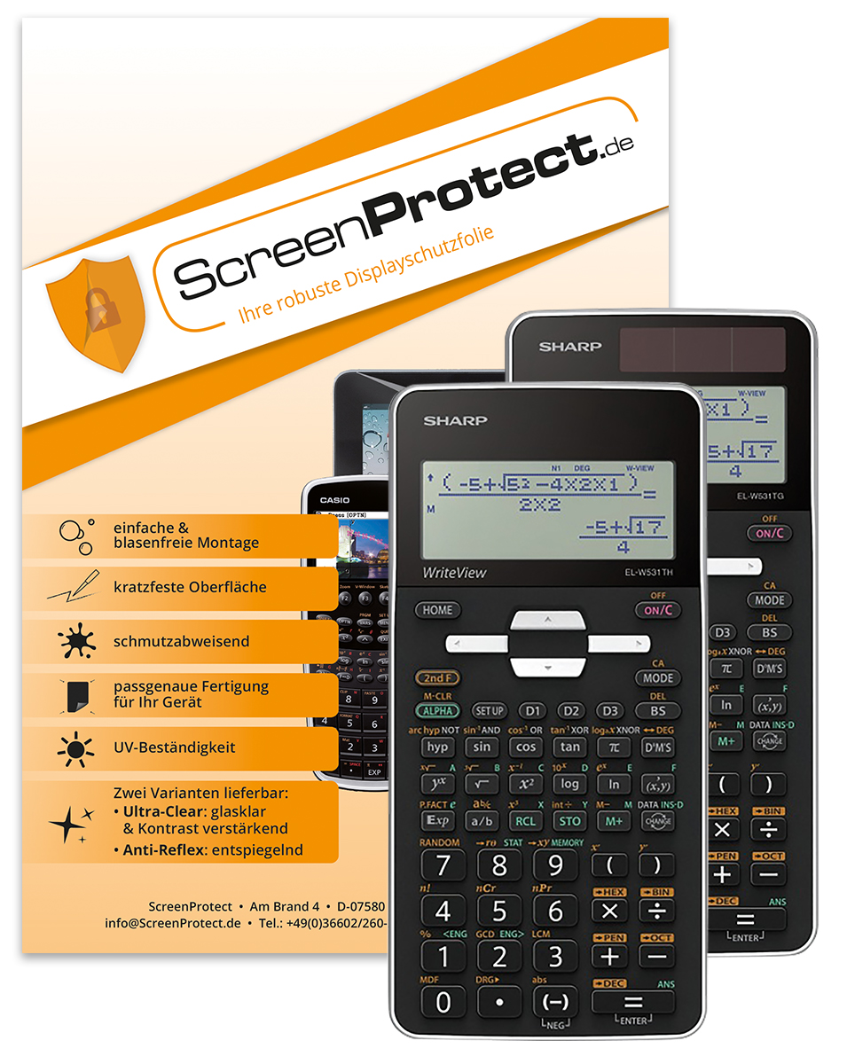 ScreenProtect Displayschutzfolie UltraClear für Sharp EL-W531 TG und EL-W531 TH