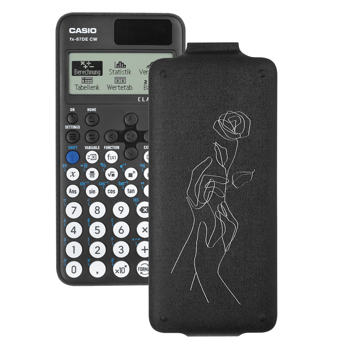 Casio FX-810 DE CW ClassWiz Schulrechner mit Rosen-Bedruckung (Motiv 03)