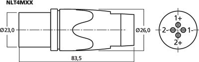 MONACOR NLT-4FX NEUTRIK-SPEAKON-Stecker