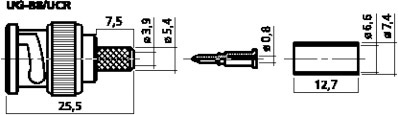 MONACOR UG-88/UCR BNC-Crimpstecker, 75 O