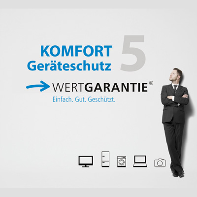 Wertgarantie Geräteschutz Komfort 5 Jahre, Komplettschutz für technische Geräte bis 700 €