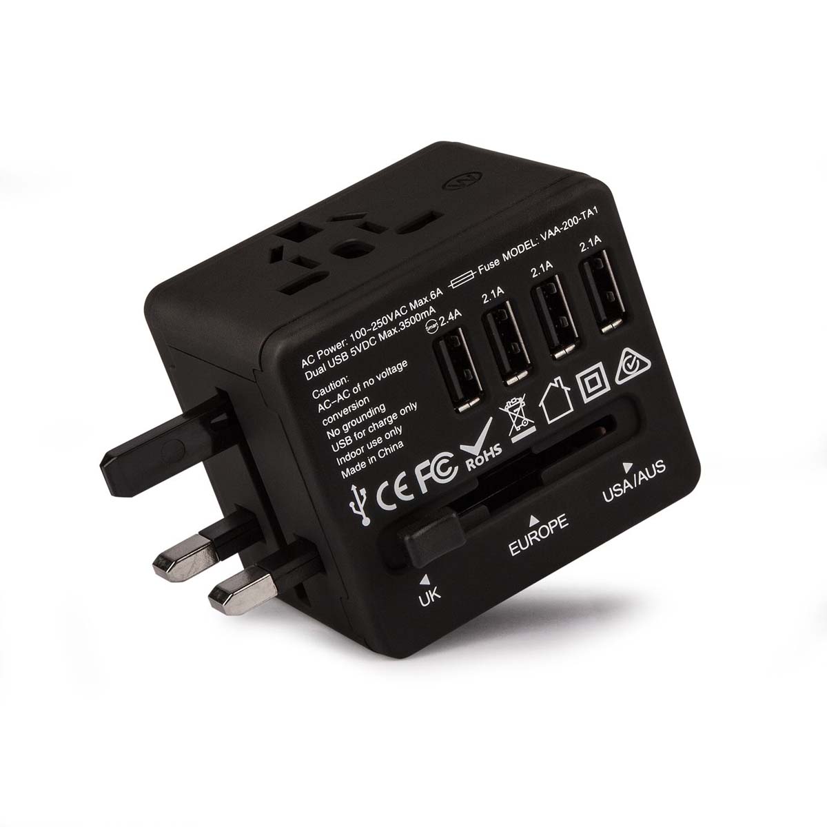 Veho TA-1 Universal 4-Port Netzteil 3.5 A 4 USB- Anschlüsse