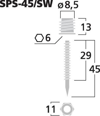 MONACOR SPS-45/SW LS-Spike-Set (4er)