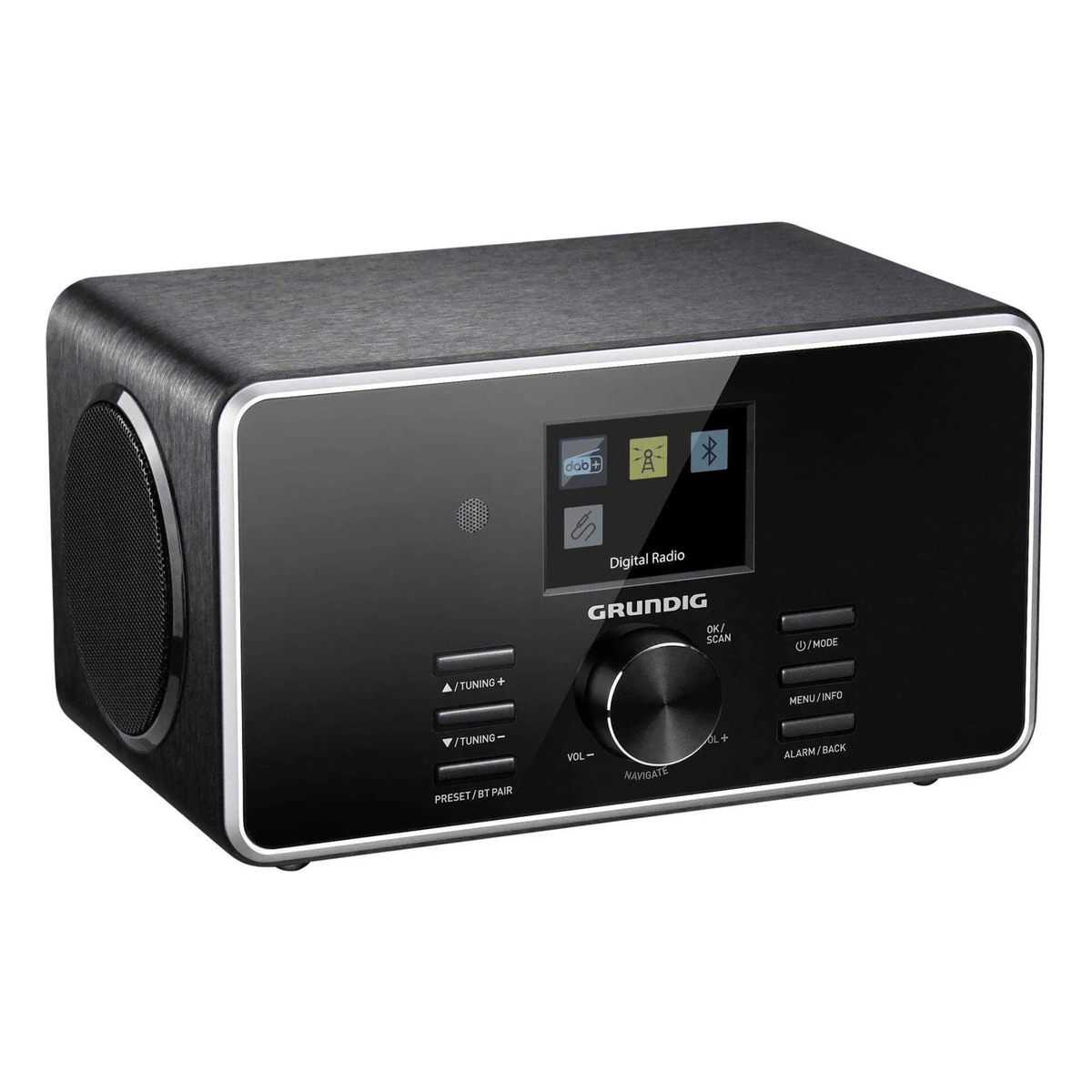 Grundig DTR 4500 2.0 BT DAB+ Premium Radio | USB-Player | 2x 5 Watt schwarz, Radiowecker, Kopfhörer, Equalizer