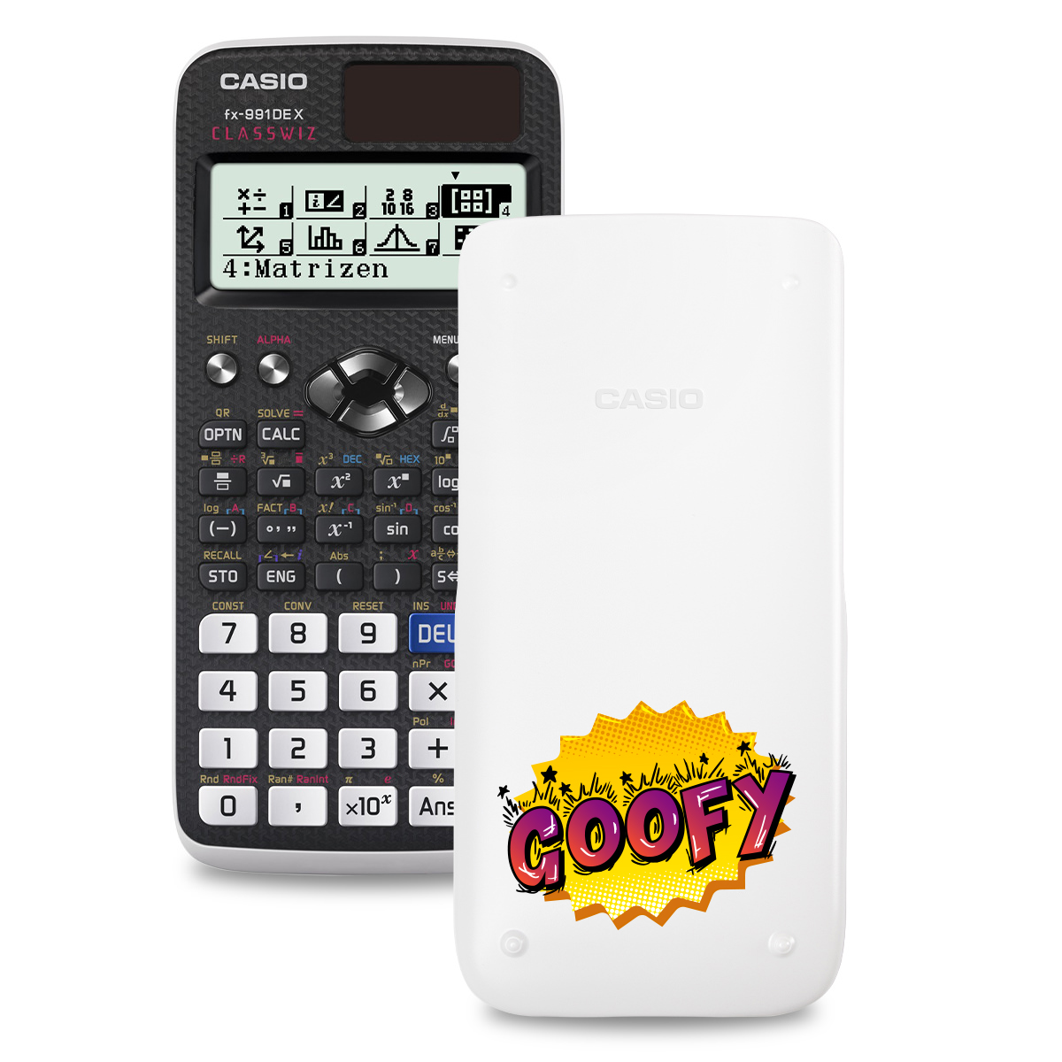 Casio FX-991DE X ClassWiz Schulrechner mit Jugendwort Goofy in pink (Motiv 21)