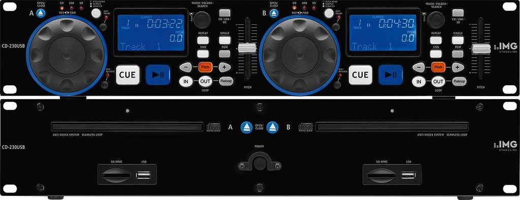 IMG STAGELINE CD-230USB DJ-Dual-CD- und MP3-Spieler