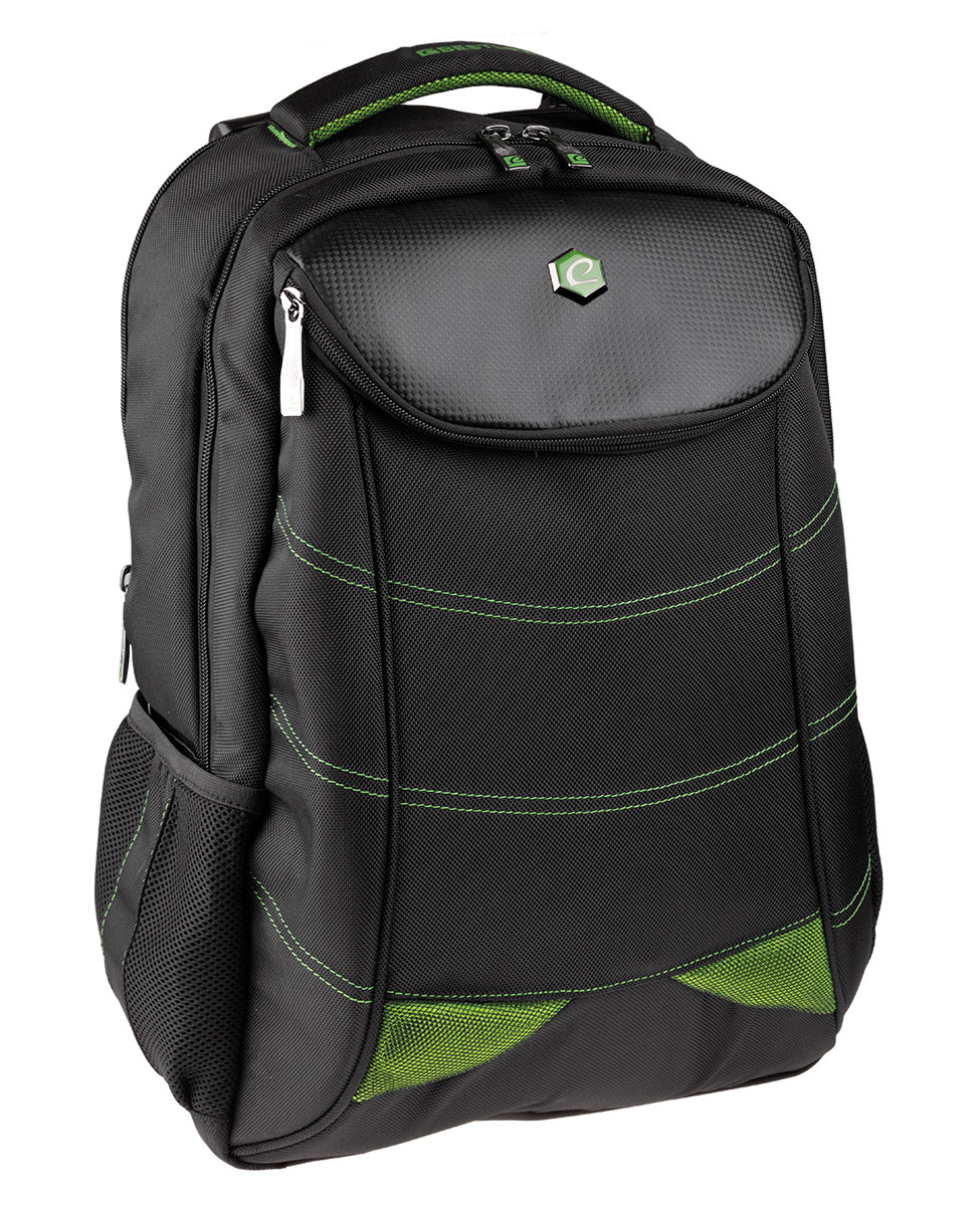 BestLife Gaming Snake Eye RUCKSACK schwarz/grün Gaming Rucksack mit USB Connector für 17" Laptop