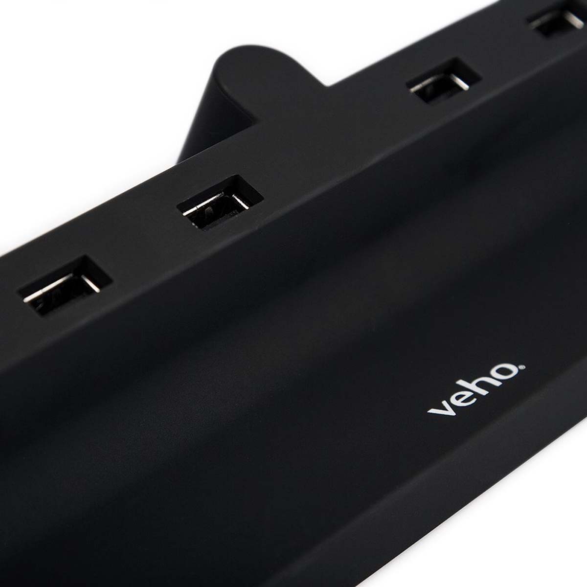 Veho TA-6 USB-Ladestation in schwarz für bis zu 6 Tablets oder Smartphone