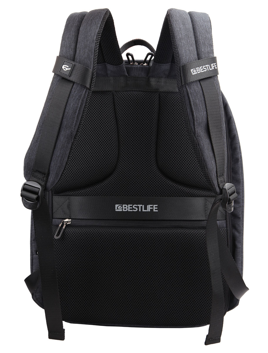 BestLife TravelSafe Murada RUCKSACK schwarz Laptop Rucksack für 15,6" + USB Connector type C