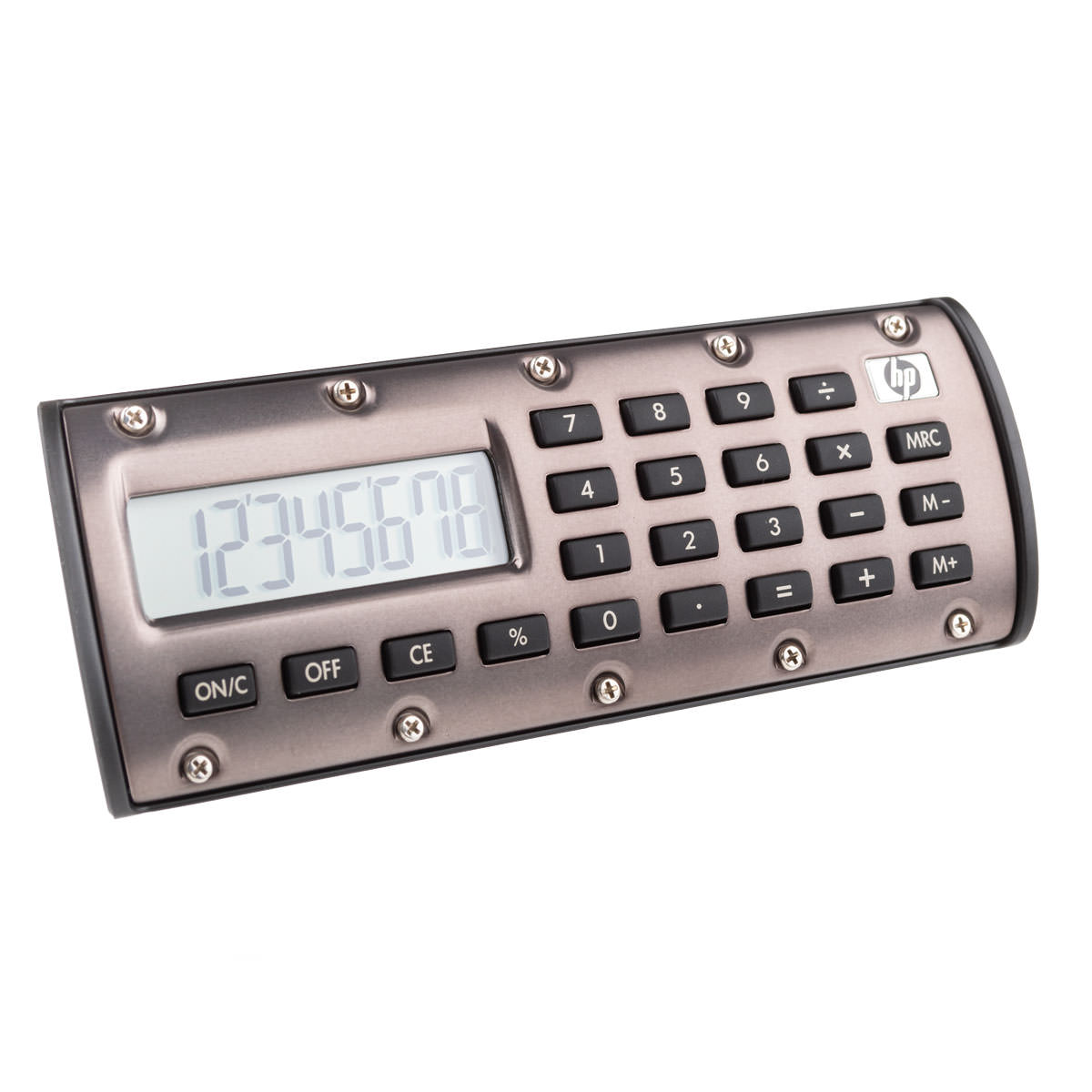 HP Quick Calc | Taschenrechner in bronze 8-stellige LED | magnethaftend | Prozentrechnung