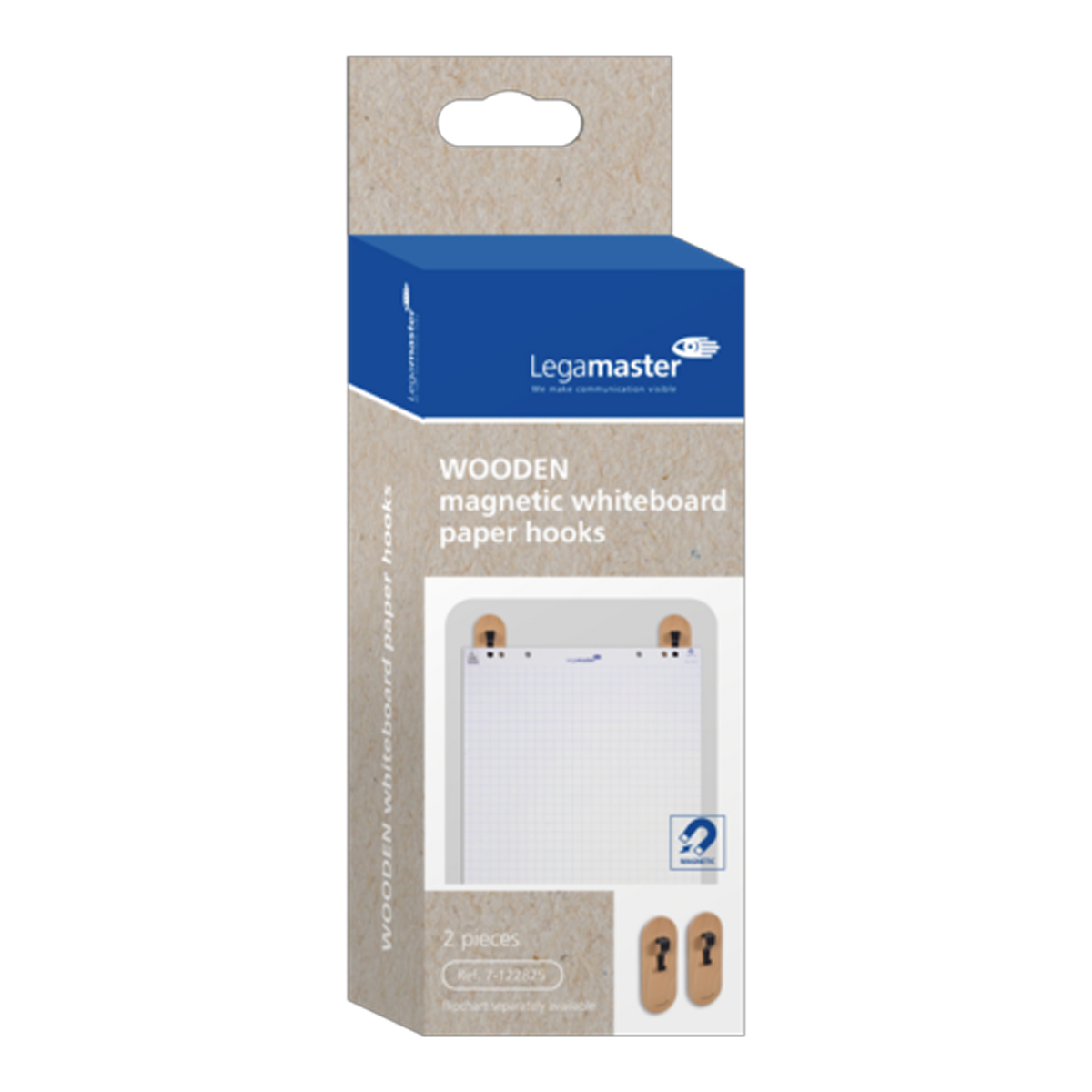 Legamaster 7-122825 Whiteboard-Papierhaken WOODEN, magnetisch, 2 Stück