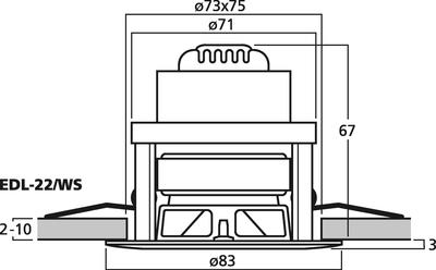 MONACOR EDL-22/WS ELA-Deckenlautsprecher