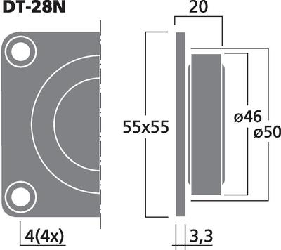 MONACOR DT-28N Neodym-Hi-Fi-Hochtöner, 50 W, 8 O