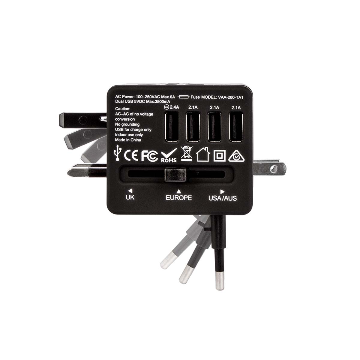 Veho TA-1 Universal 4-Port Netzteil 3.5 A 4 USB- Anschlüsse