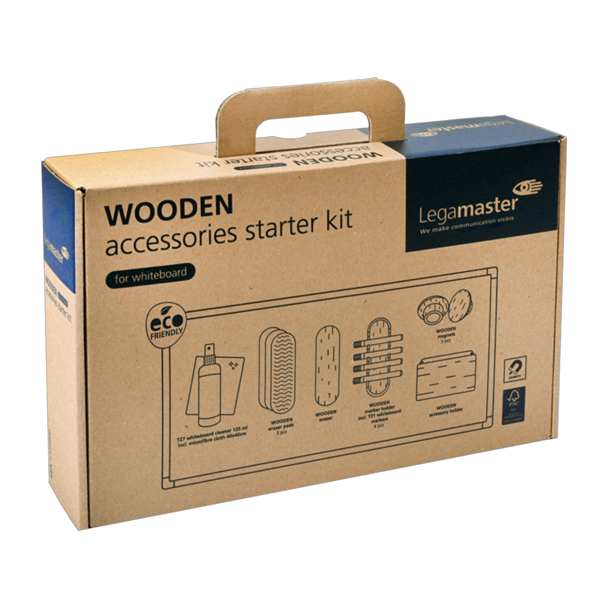 Legamaster 7-125600 Whiteboard Zubehörset WOODEN, 17-teilig