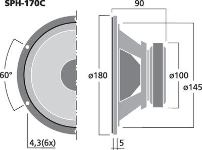 MONACOR SPH-170C High-End-Tiefmitteltöner, 60 W, 8 O