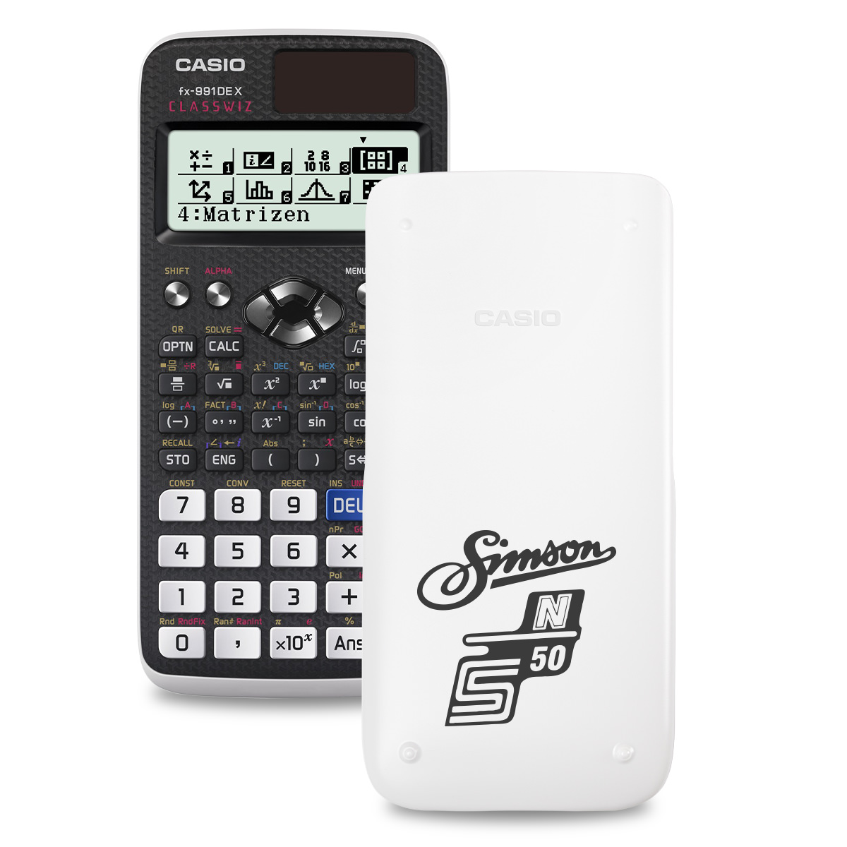 Casio FX-991DE X ClassWiz Schulrechner mit Simson S50-Bedruckung (Motiv 19)