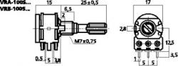 MONACOR VRB-100S500 Stereo-Potentiometer