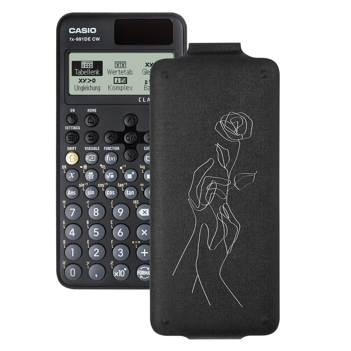 Casio FX-991 DE CW ClassWiz Schulrechner mit Rosen-Bedruckung (Motiv 03)