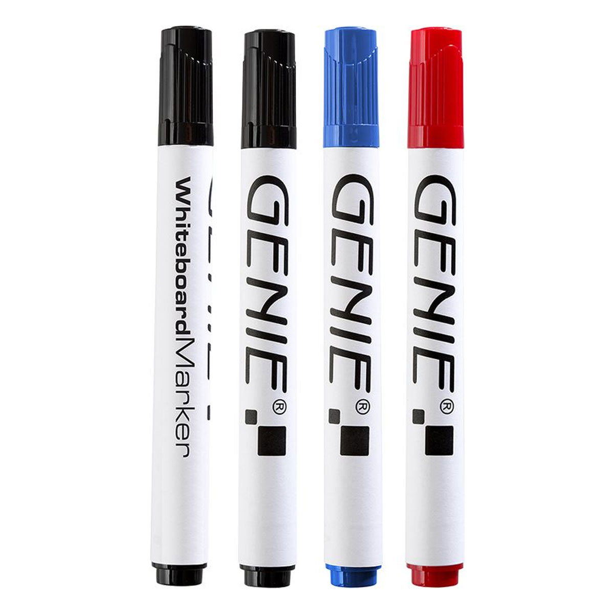 Genie 12441 Whiteboard Marker, 4 Stück sortiert 2x schwarz, 1x blau, 1x rot