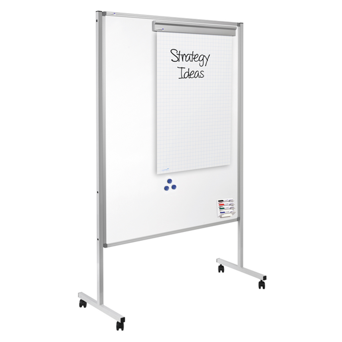 Legamaster 7-210700 Mobile Multiboard XL 120x150 cm, Whiteboard / Textil grau