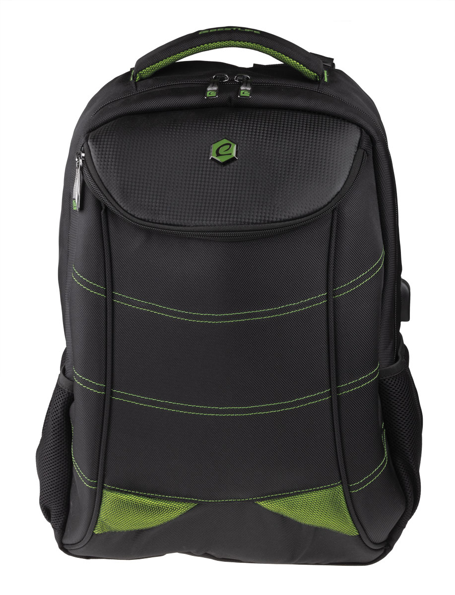 BestLife Gaming Snake Eye RUCKSACK schwarz/grün Gaming Rucksack mit USB Connector für 17" Laptop