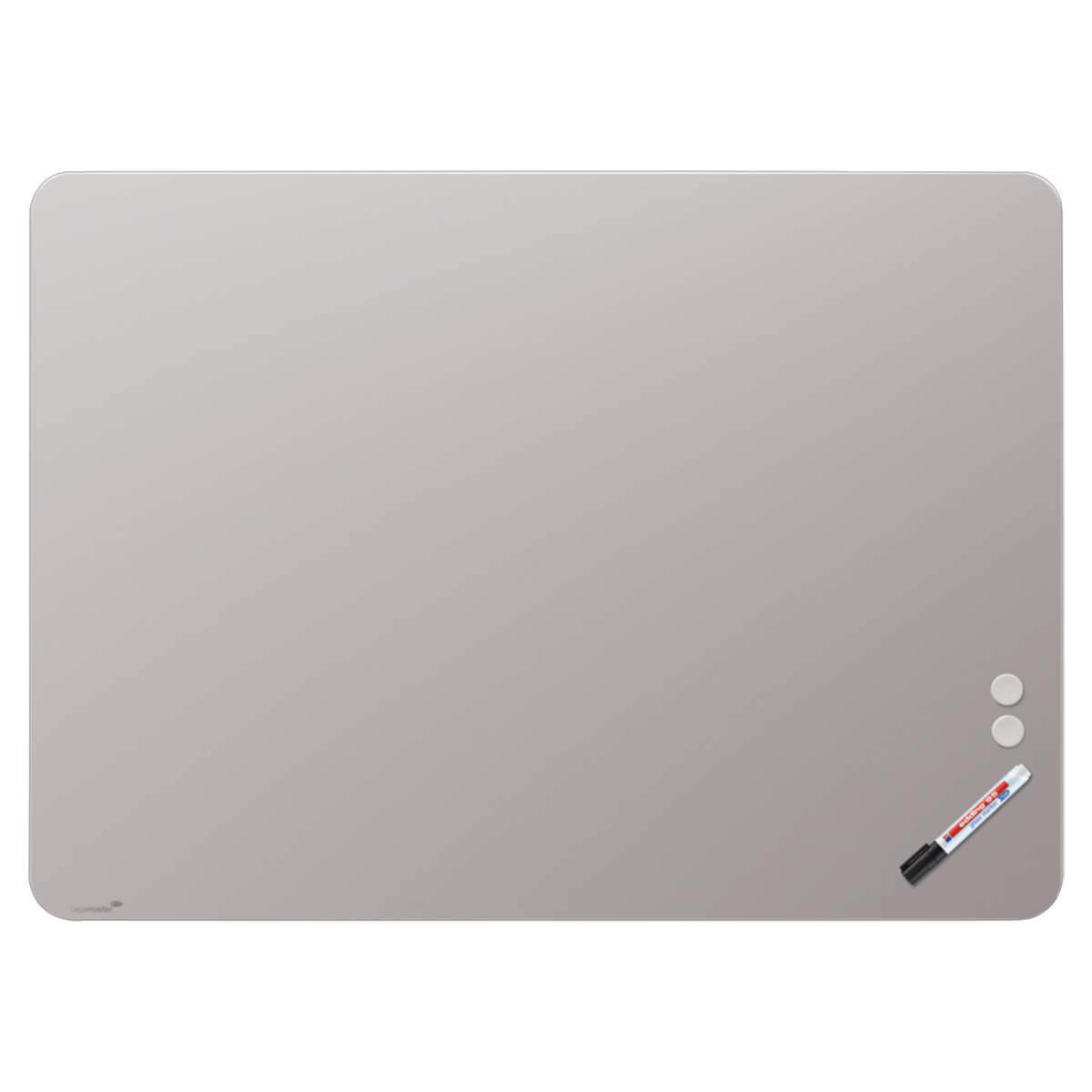 Legamaster 7-104254 RC matte Glasboard 90 x 120 cm, warm grey, mit abgerundeten Ecken