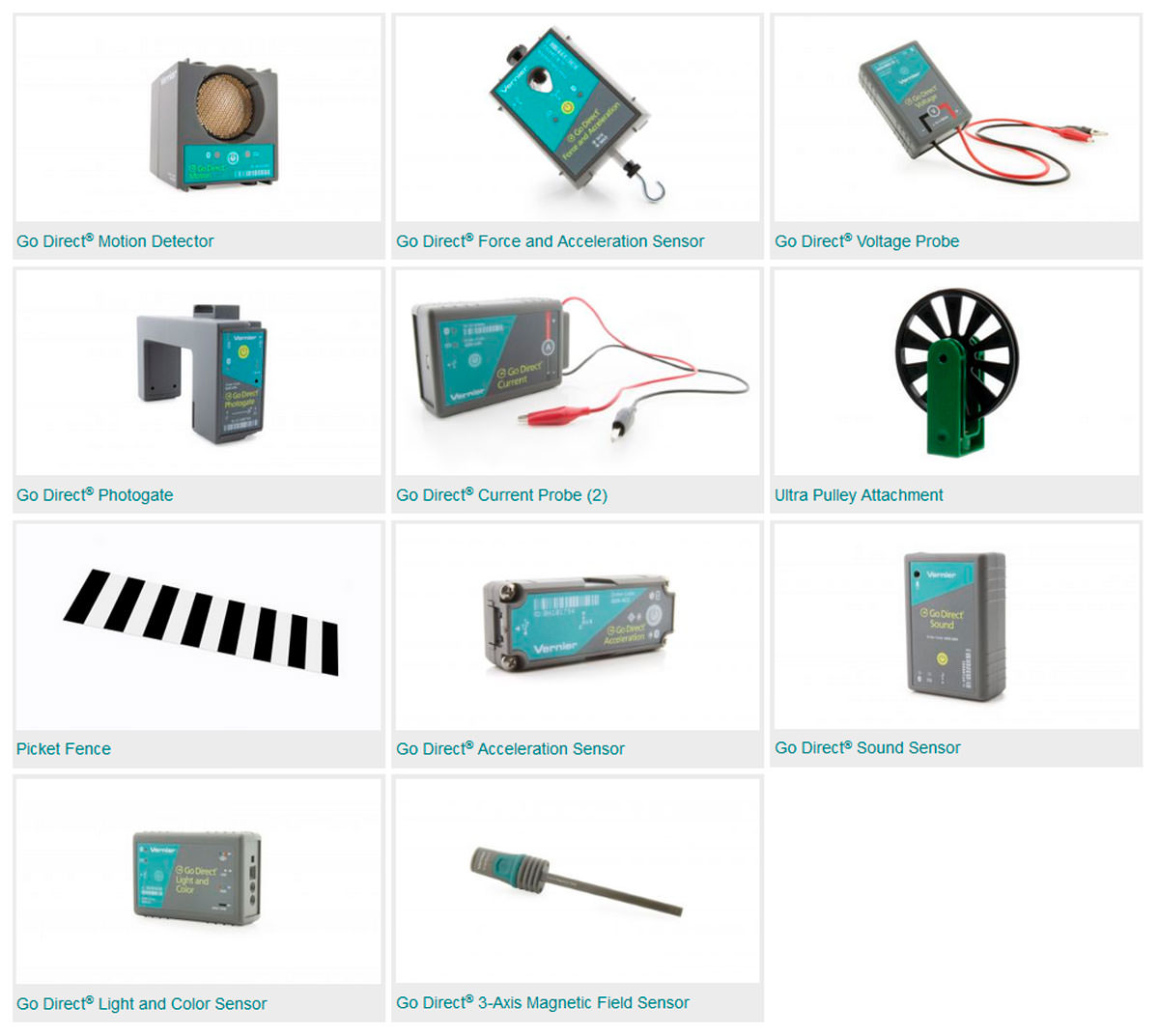 Vernier Physik Go-Direct-Deluxe-Package GDP-PHY-DX inkl. 9 Sensoren und Zubehör