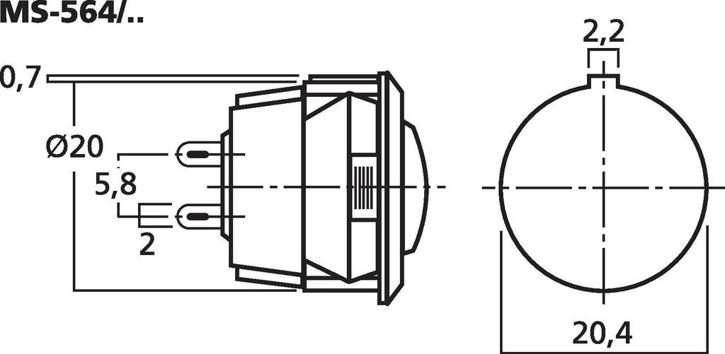 MONACOR MS-564/SW Wippschalter