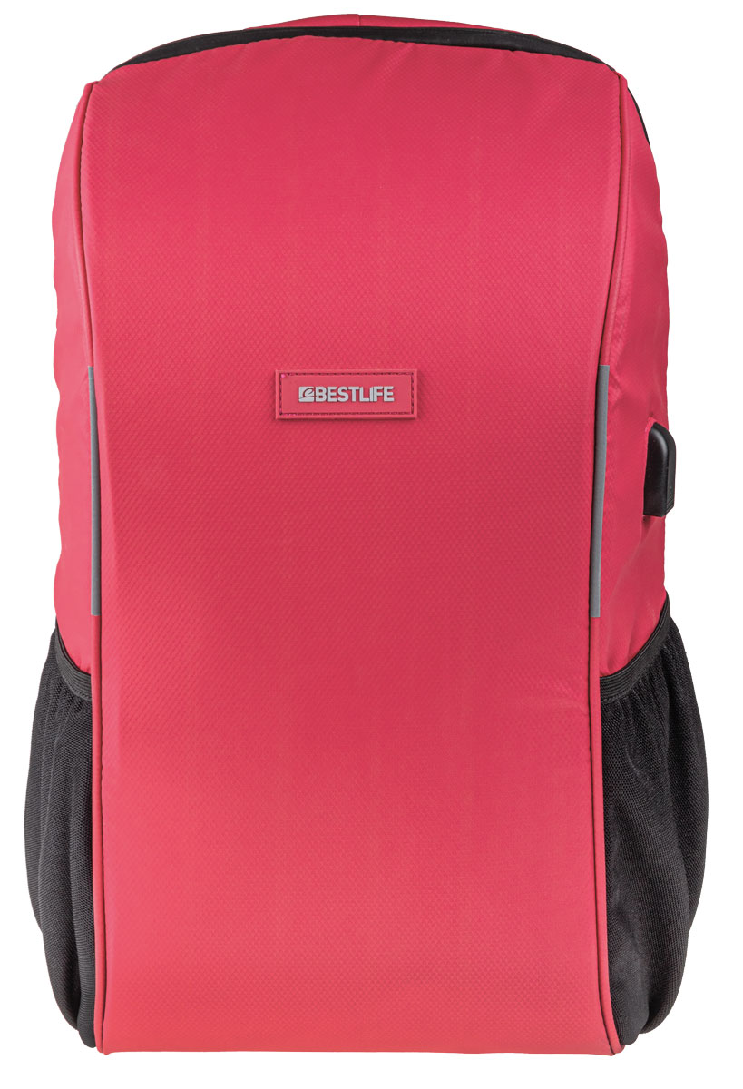 BestLife BB 3462R TravelSafe Relleu RUCKSACK rot Laptop Rucksack für 15,6" + USB Connector