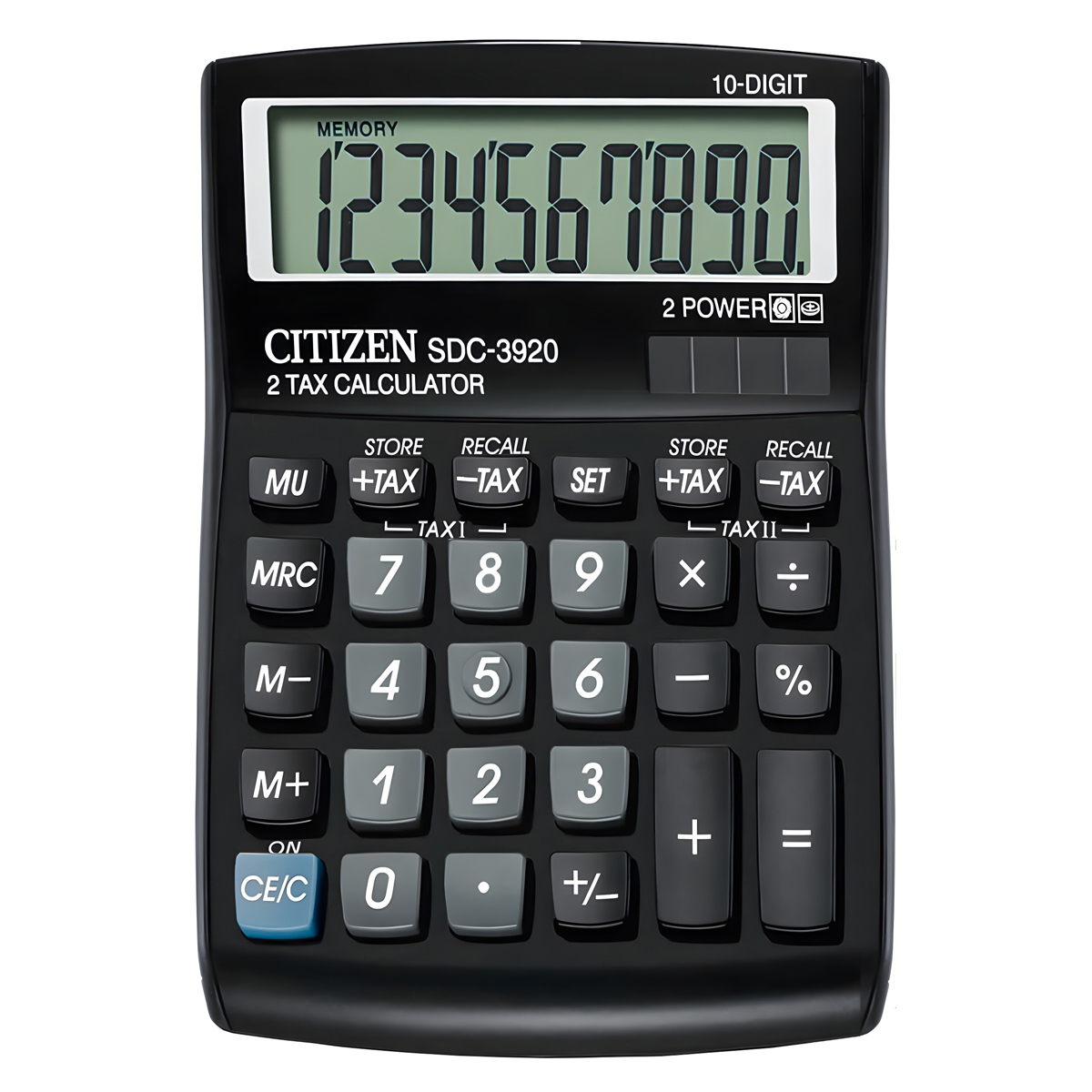 Citizen SDC-3920 anzeigender Tischrechner 10stelliges LCD-Display | 2x TAX