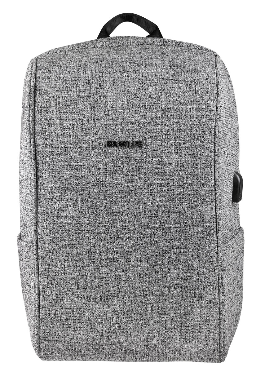 BestLife TravelSafe Calpe RUCKSACK grau Laptop Rucksack für 15,6" + USB Connector