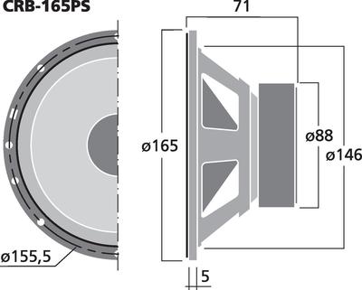 MONACOR CRB-165PS Car-Hi-Fi-Tiefmitteltöner-Paar, 35 W, 4 O