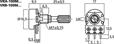 MONACOR VRA-100M10 Mono-Potentiometer