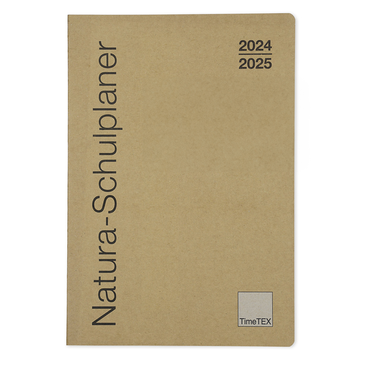 TimeTEX Natura-Schulplaner 2024/2025 A4 naturbelassenes Karton-Cover, 2 Lineal-Lesezeichen