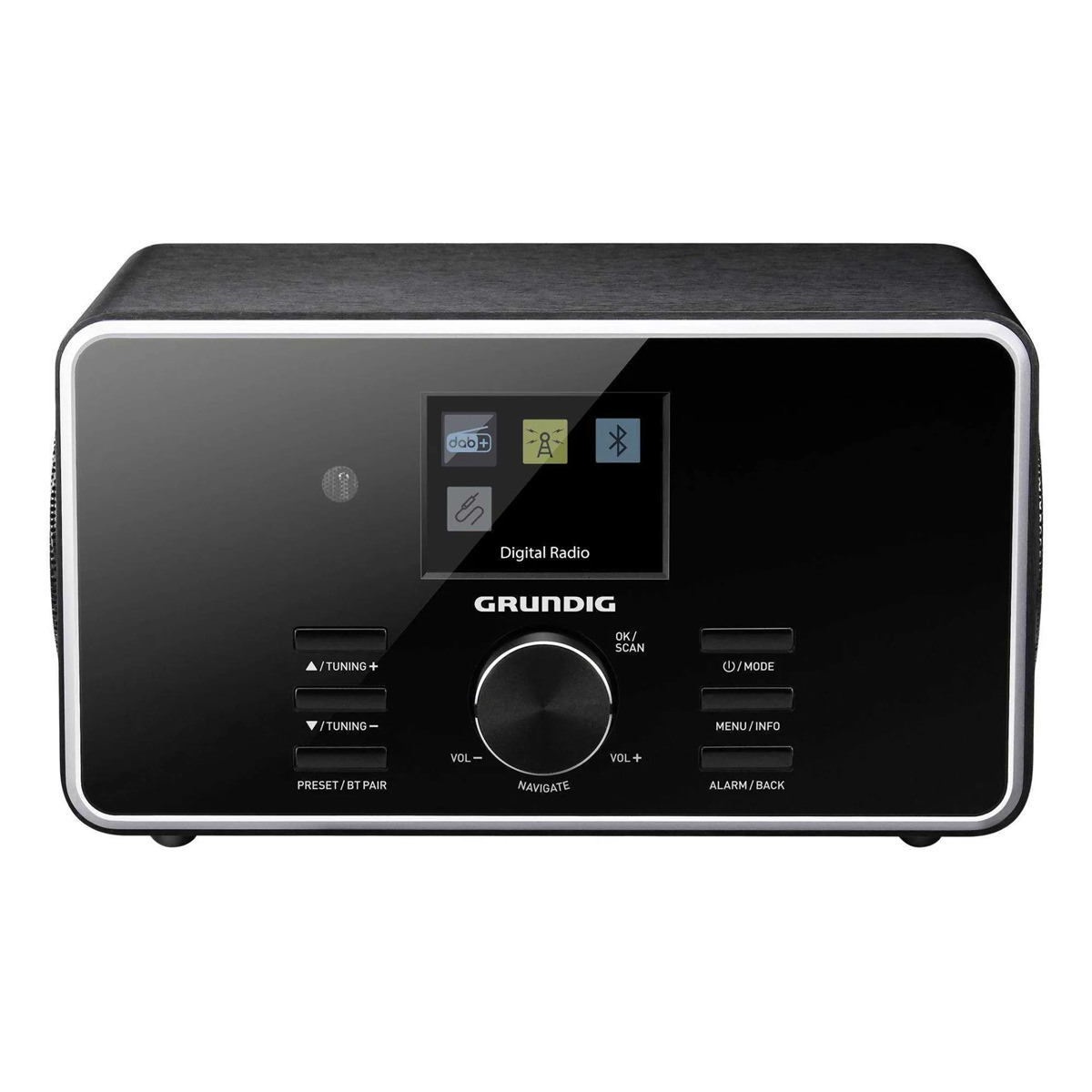 Grundig DTR 4500 2.0 BT DAB+ Premium Radio | USB-Player | 2x 5 Watt schwarz, Radiowecker, Kopfhörer, Equalizer