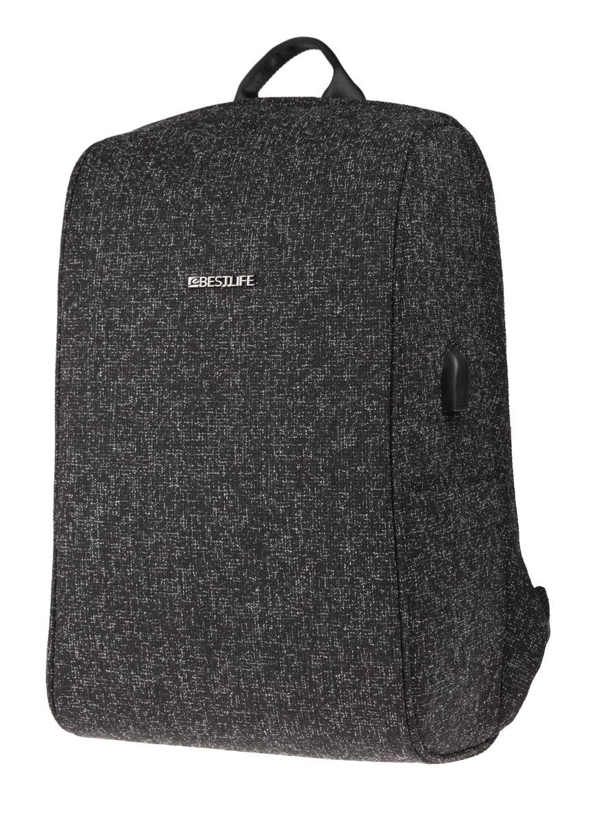 BestLife TravelSafe Calpe RUCKSACK schwarz Laptop Rucksack für 15,6" + USB Connector