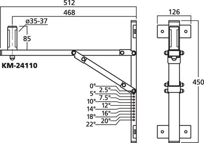 MONACOR KM-24110 Wandhalter für PA-Boxen