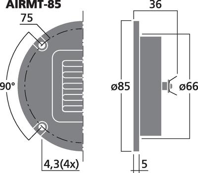 MONACOR AIRMT-85 High-End Air-Motion-Transformer-Hochtöner, 20 W, 4 O