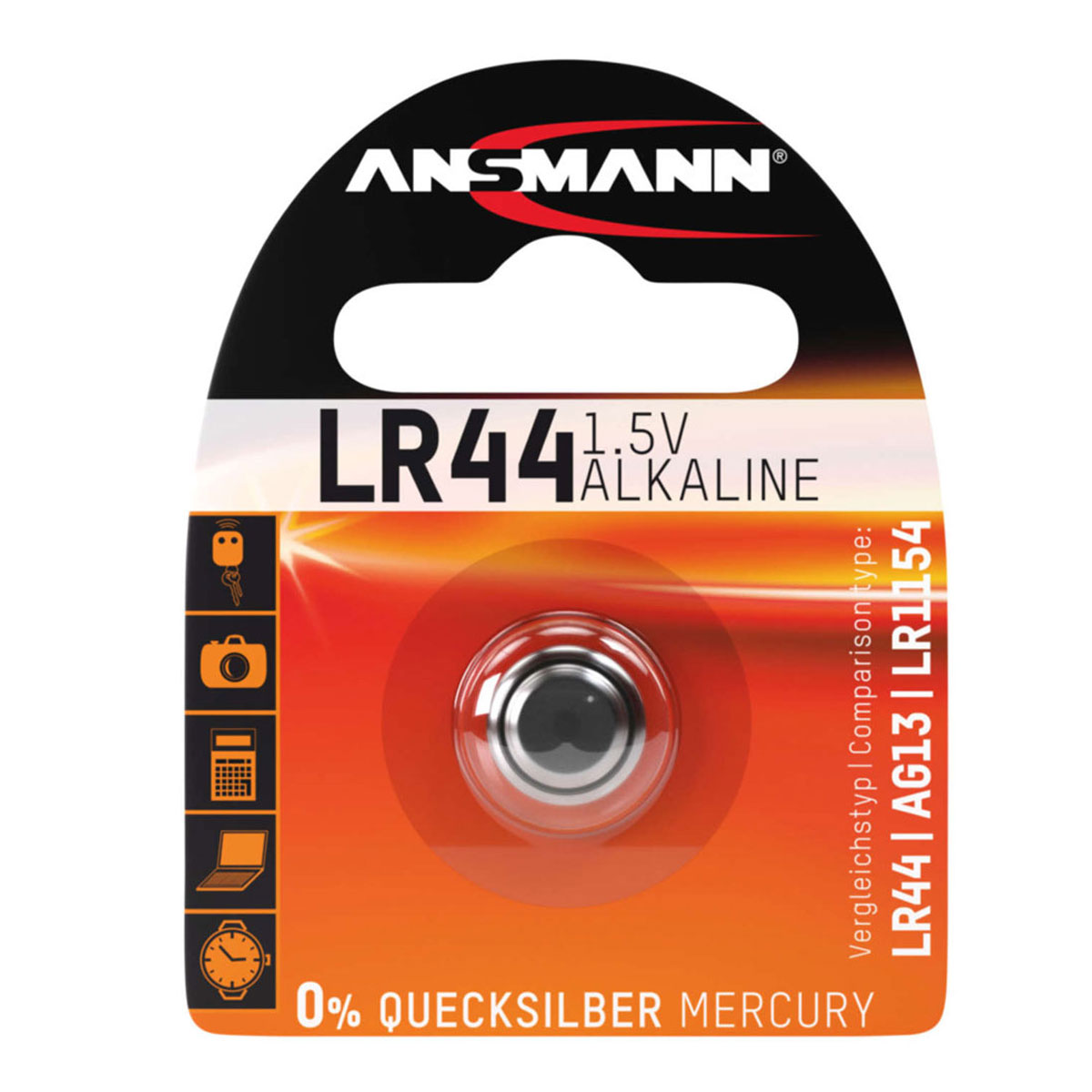 Ansmann Batterie - Knopfzelle LR 44 1,5 V Alkaline